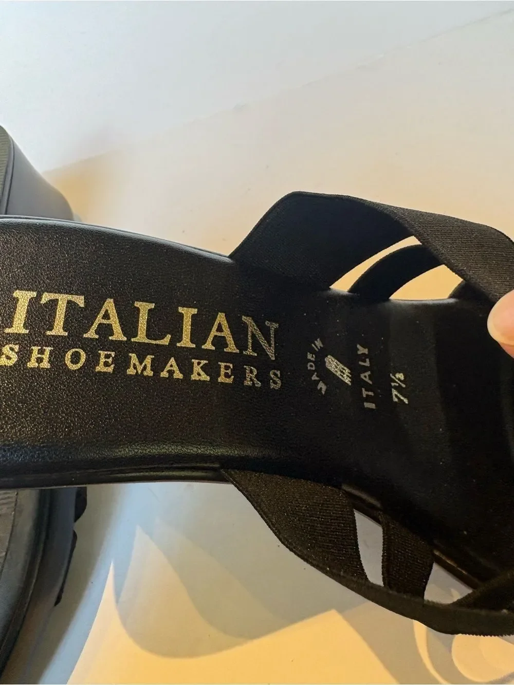 Italian shoemaker Women's jeweled wedge sandals Black size 7 1/2